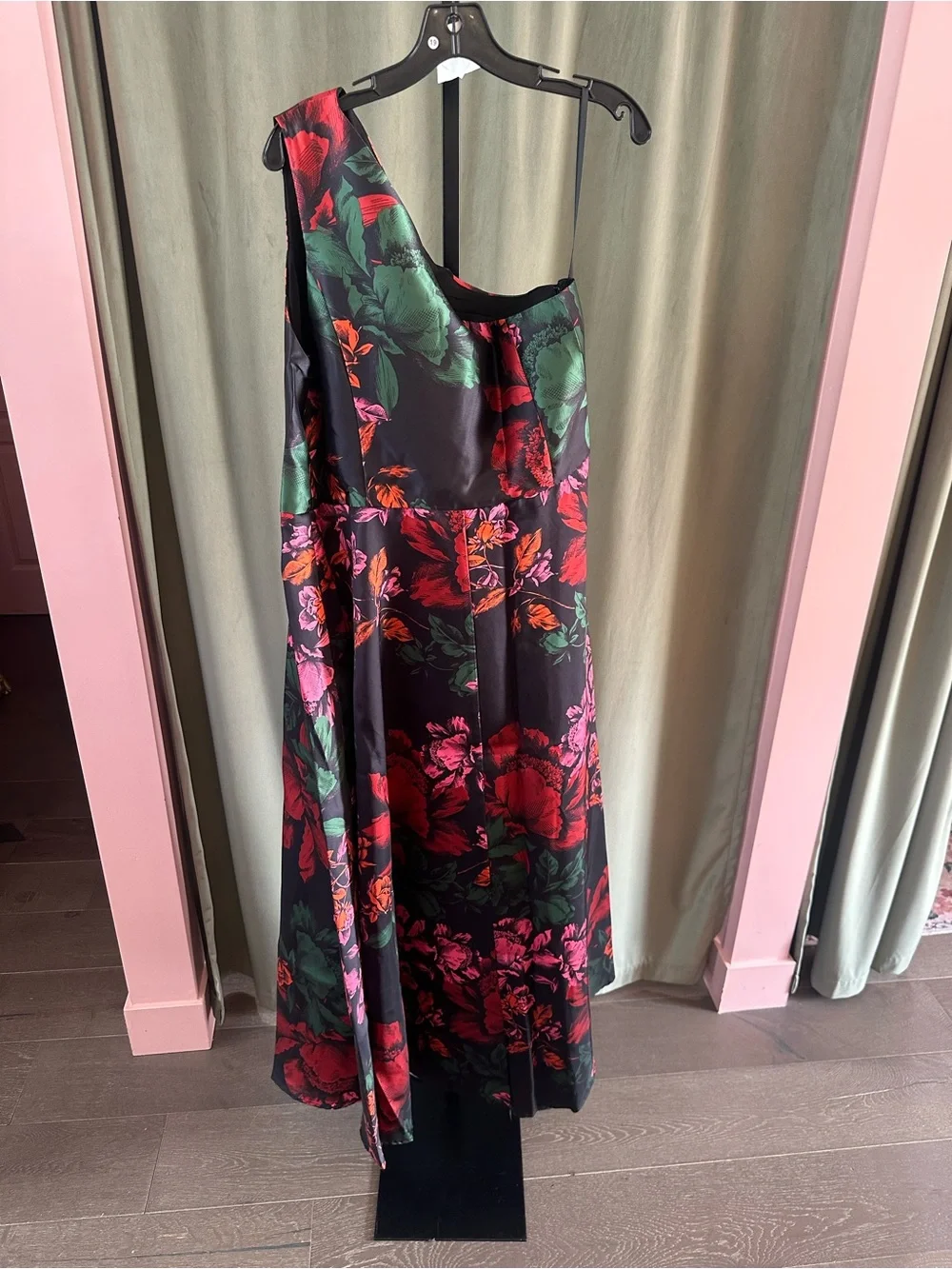 Hutch Cassandra One-Shoulder Black Floral Maxi Dress - Picture 6 of 7